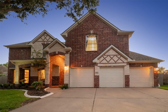 view of front of home with a garage