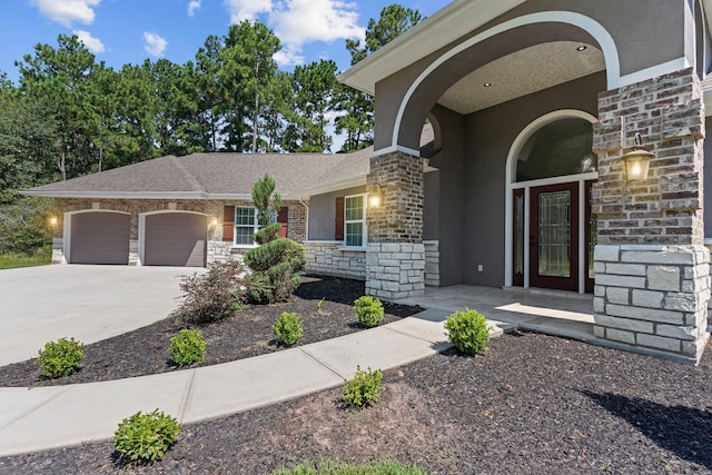 view of front of home featuring a garage