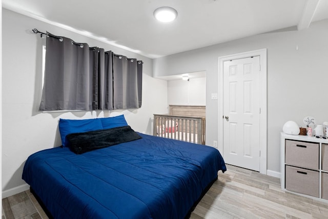 bedroom featuring light hardwood / wood-style floors