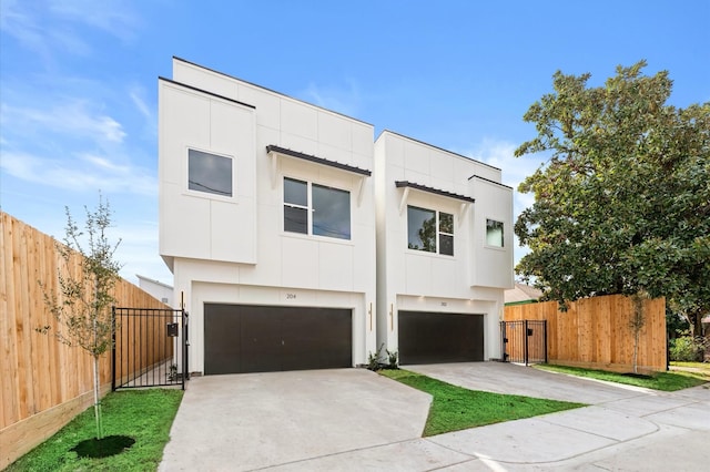 contemporary house with a garage