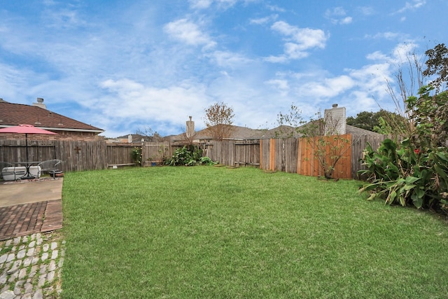 view of yard with a patio