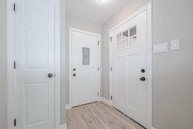 doorway featuring light hardwood / wood-style flooring