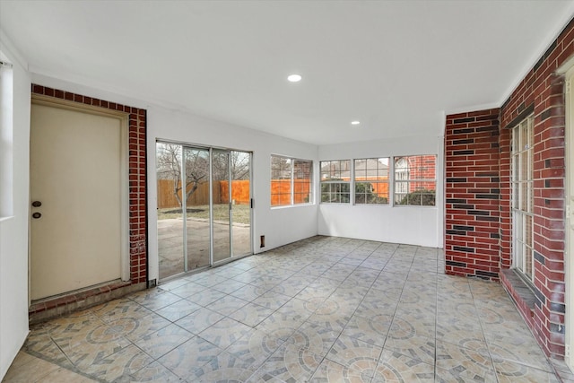 view of unfurnished sunroom