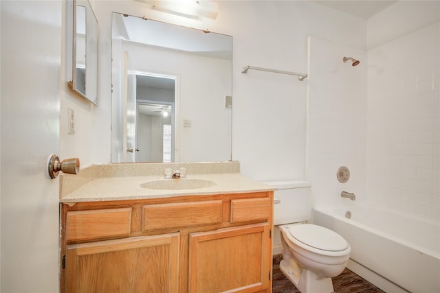 9797 Leawood Blvd Unit 903, Houston, TX 77099 - bathroom with toilet, vanity,  shower combination, and wood finished floors