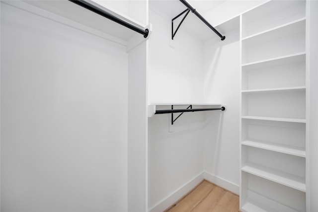 spacious closet featuring light wood-type flooring