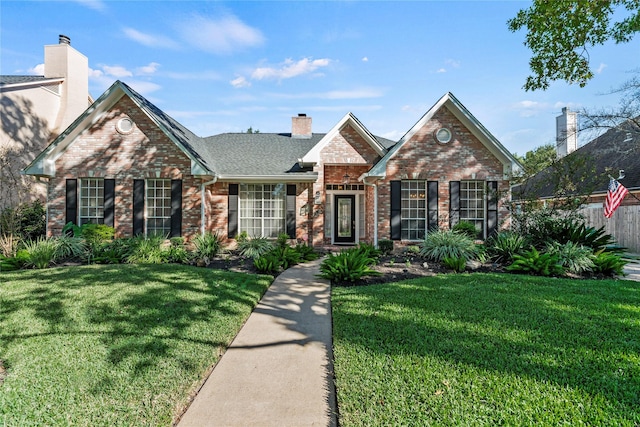 view of front property featuring a front lawn