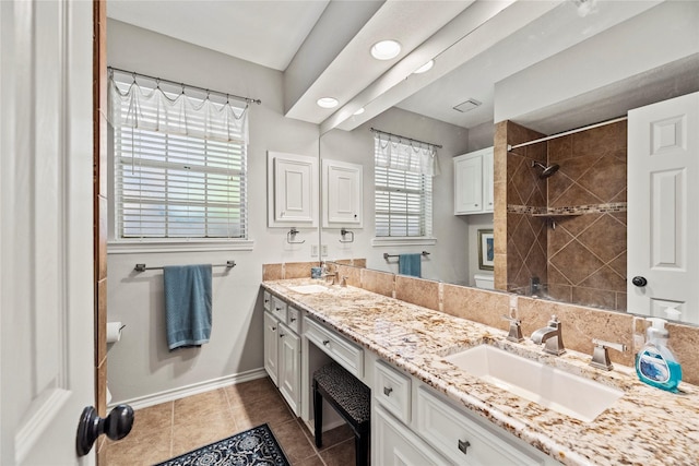 bathroom featuring vanity and tile patterned floors