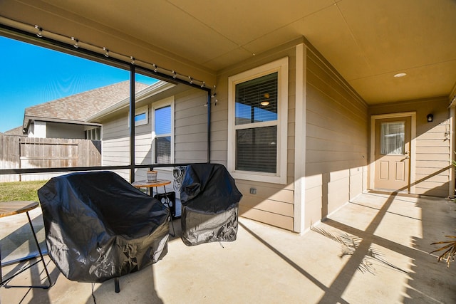 view of patio featuring area for grilling