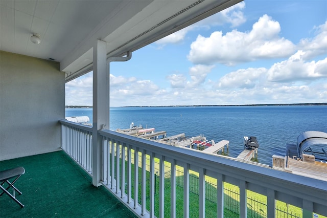 balcony with a water view