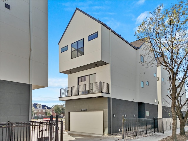 exterior space featuring a garage