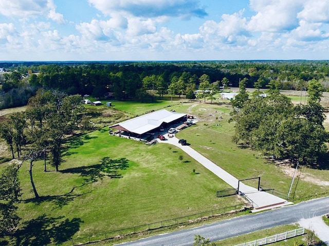 aerial view with a rural view