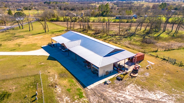 bird's eye view featuring a rural view