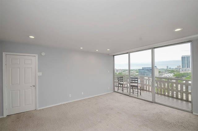 carpeted empty room with plenty of natural light and expansive windows