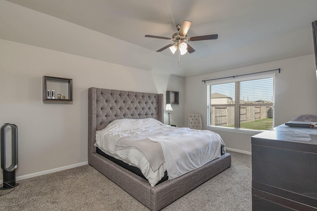 bedroom with carpet and ceiling fan