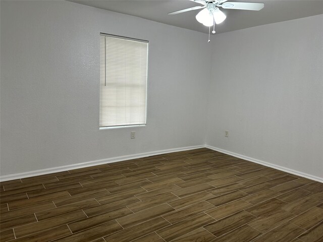 spare room with ceiling fan