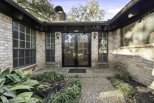 doorway to property with french doors