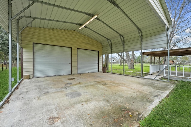 garage with a carport