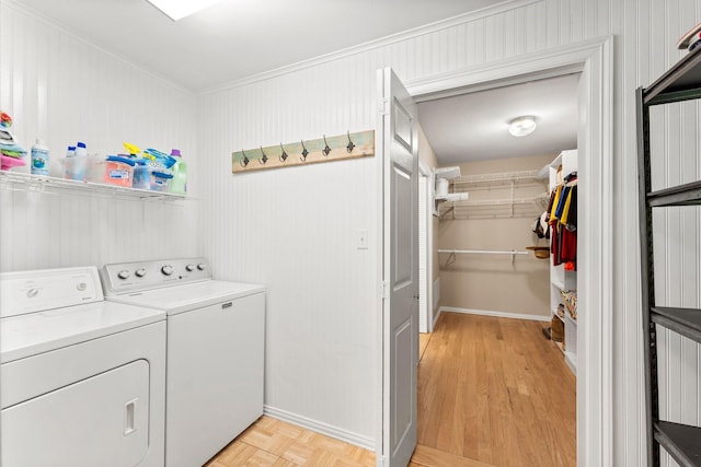 washroom featuring washer and dryer