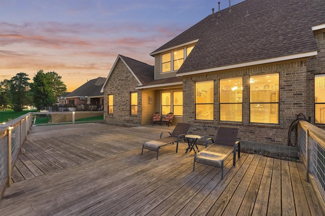 view of deck at dusk