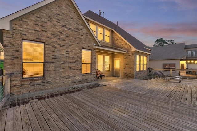 view of deck at dusk