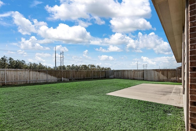 view of yard featuring a patio