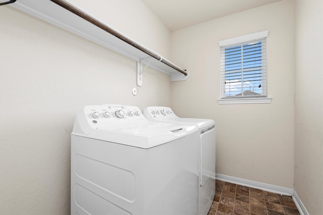 laundry area featuring independent washer and dryer