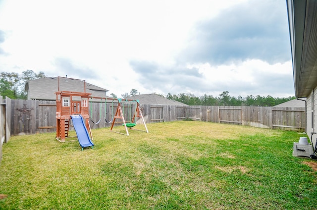 view of yard featuring a playground