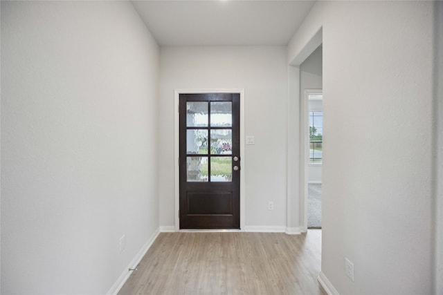 interior space with light hardwood / wood-style flooring