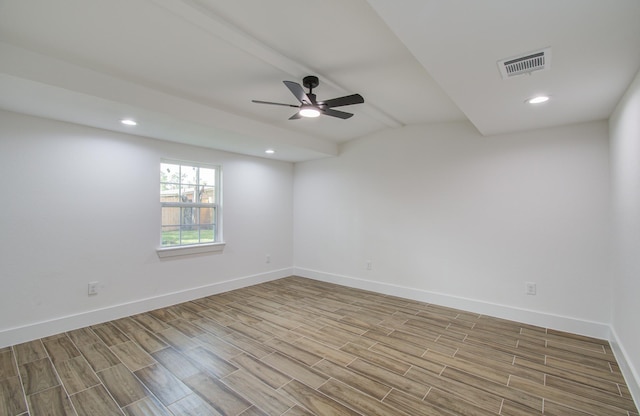 spare room featuring ceiling fan