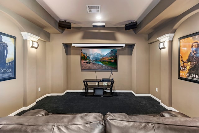 view of carpeted cinema room