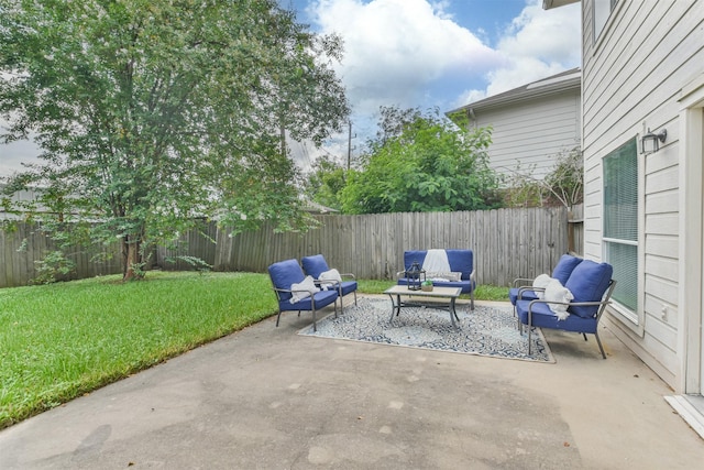 view of patio / terrace with an outdoor living space