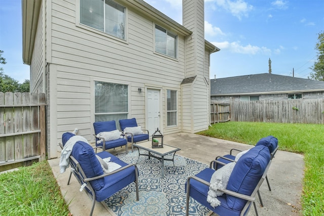 view of patio / terrace featuring an outdoor hangout area