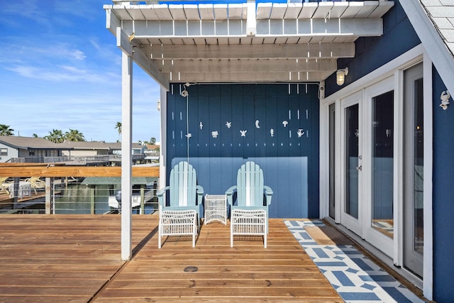 deck with french doors