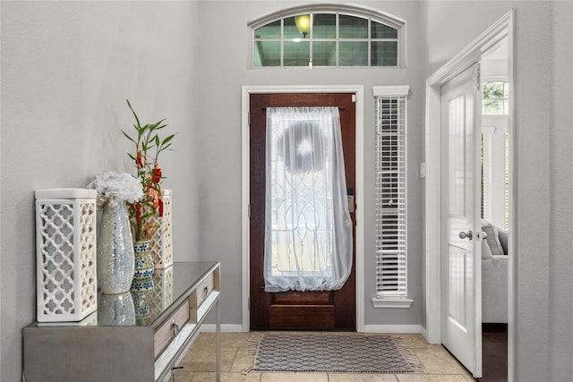 view of tiled entrance foyer