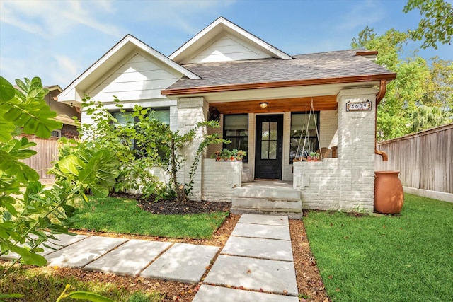 view of front of house with a front yard