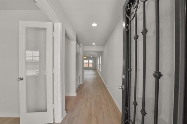 hall featuring light hardwood / wood-style floors