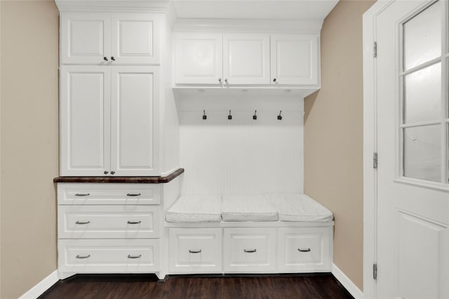 mudroom featuring dark hardwood / wood-style flooring