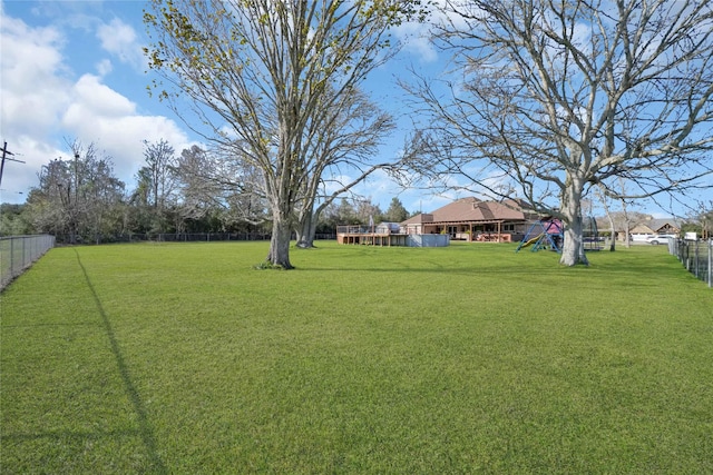 view of yard featuring a playground