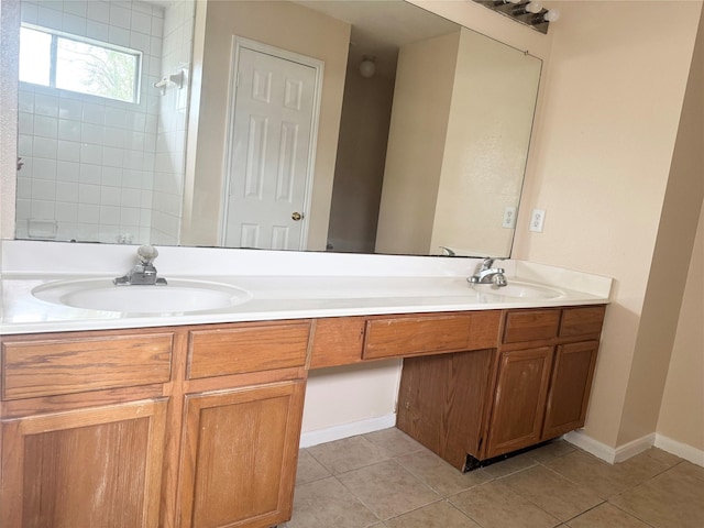 bathroom featuring vanity and tile patterned floors