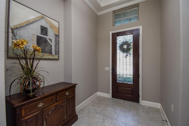 entrance foyer with ornamental molding