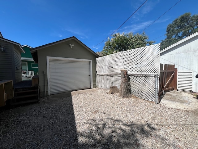 view of garage