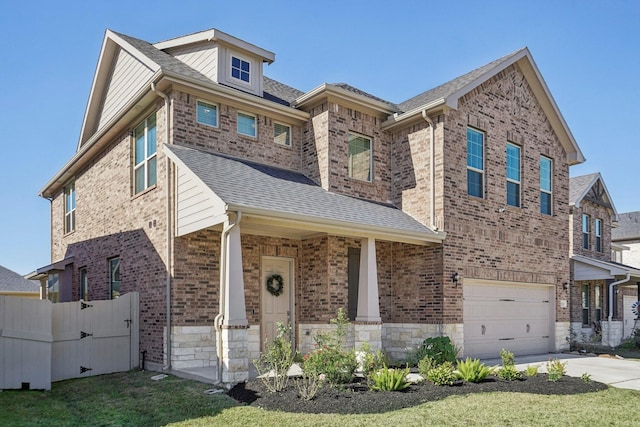 view of front facade featuring a garage