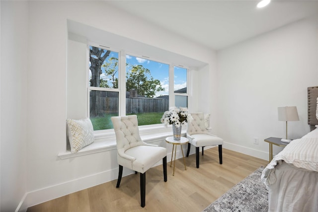 bedroom featuring light wood-type flooring