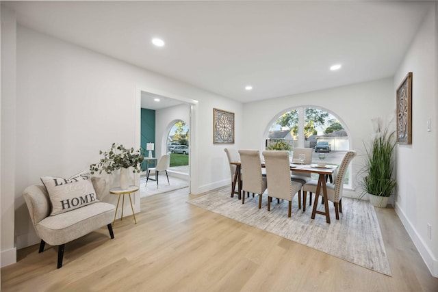 dining area featuring light hardwood / wood-style floors