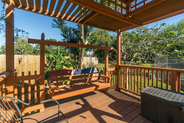 deck with a pergola