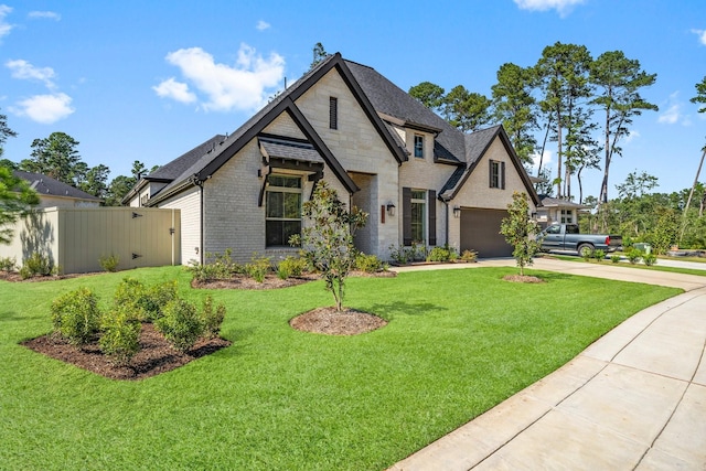 view of front of home featuring a front lawn