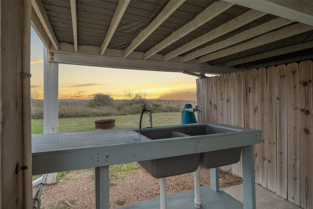 view of deck at dusk