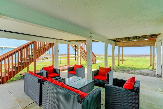 view of patio with an outdoor hangout area