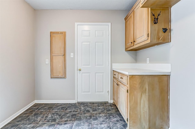 kitchen with light brown cabinets