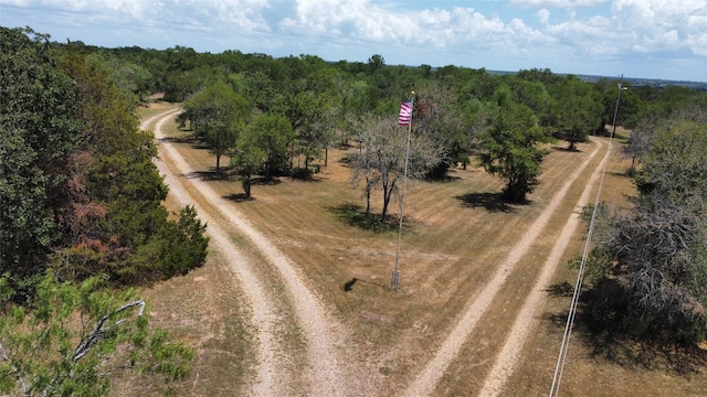 aerial view featuring a rural view